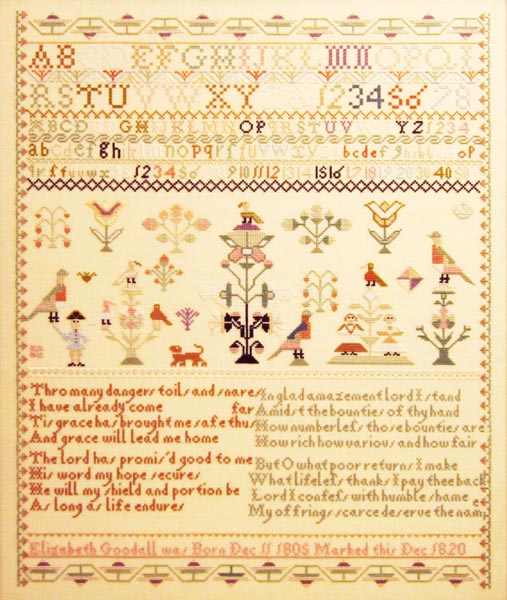 The Elizabeth Goodall 1820 Sampler The Elizabeth Goodall 1820 Sampler