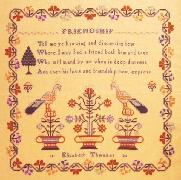 The Elizabeth Thwaites 1825 Sampler The Elizabeth Thwaites 1825 Sampler