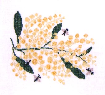 Golden Wattle (cross stitch)