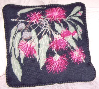 Pink Flowering Gum (needlepoint)