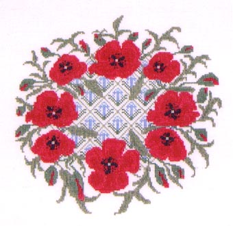 Poppies & Rosemary (cross stitch)