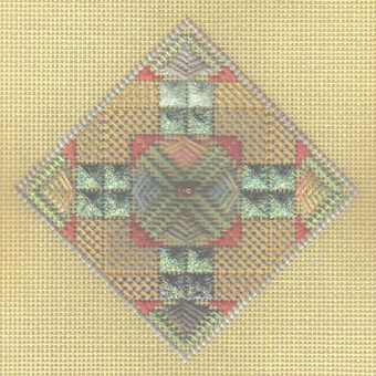 Oasis I -- Woodlands colorway on Buttercream canvas