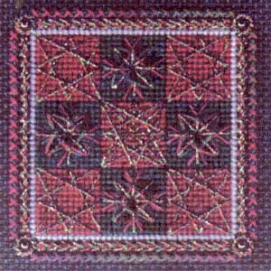 Two Vineyard Holiday Quilt Patch Ornaments -- ornament #1