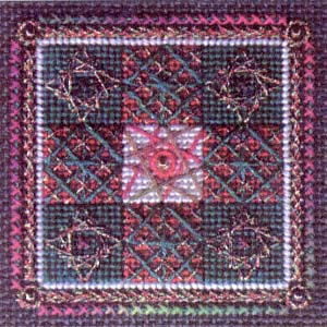 Two Vineyard Holiday Quilt Patch Ornaments -- ornament #2