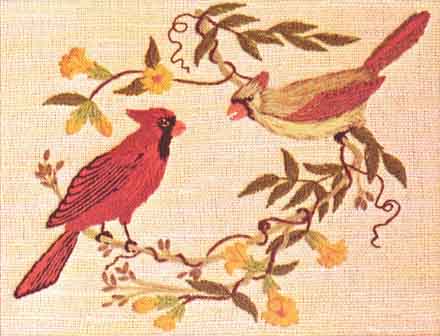 #399C Cardinals And Jasmine -- click for an enlarged view #399C Cardinals And Jasmine