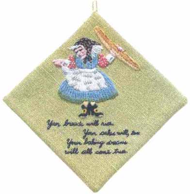 #427 Baker's Witch Decorative Potholder -- click for an enlarged view #427 Baker's Witch Decorative Potholder