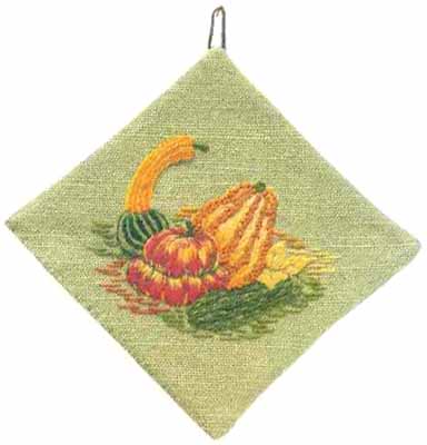 #432 Gourds And Squash Decorative Potholder -- click for an enlarged view #432 Gourds And Squash Decorative Potholder