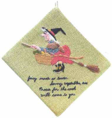 #434 Meat & Vegetable Witch Decorative Potholder -- click for an enlarged view #434 Meat & Vegetable Witch Decorative Potholder