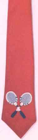 #438 Crossed Tennis Racquets Necktie -- click for an enlarged view #438 Crossed Tennis Racquets Necktie