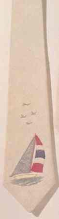 #451C Sailboat Necktie on cream -- click for an enlarged view #451C Sailboat Necktie on cream