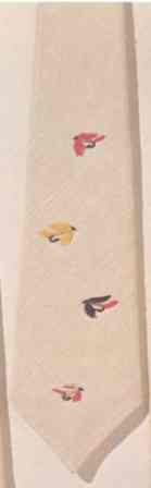 #458C Fishing Flies Necktie on cream -- click for an enlarged view #458C Fishing Flies Necktie on cream