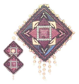 The Scheherazade Pin & Earring Set -- Original Colorway